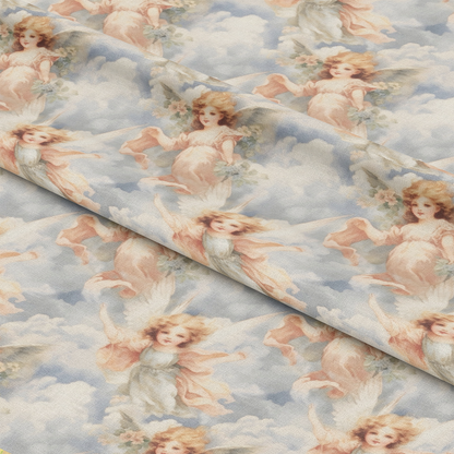Vintage Angels in Heavenly Skies Pattern 20 Quilting Cotton Fabric