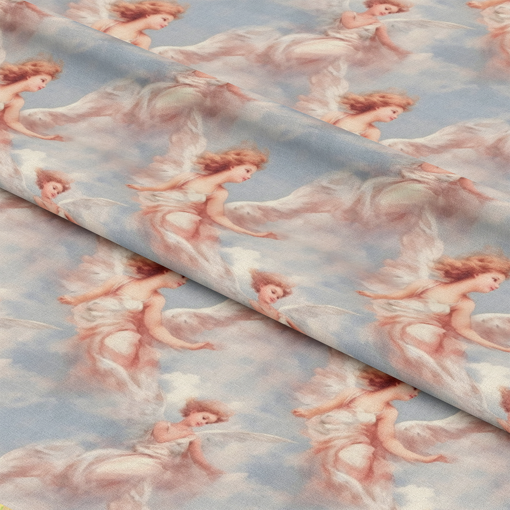 Vintage Angels in Heavenly Skies Pattern 2 Quilting Cotton Fabric