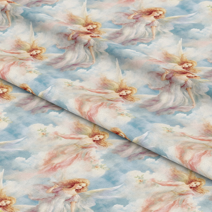 Vintage Angels in Heavenly Skies Pattern 7 Quilting Cotton Fabric