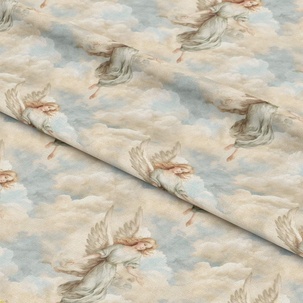 Vintage Angels in Heavenly Skies Pattern 8 Quilting Cotton Fabric