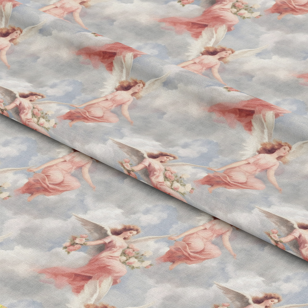 Vintage Angels in Heavenly Skies Pattern 9 Quilting Cotton Fabric