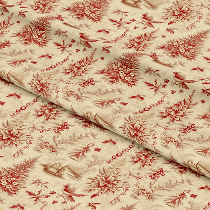 Vintage Christmas Pattern 15 Quilting Cotton Fabric