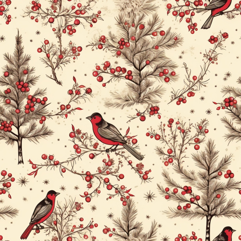 Vintage Christmas Pattern 16 Quilting Cotton Fabric
