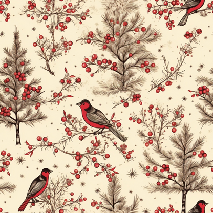 Vintage Christmas Pattern 16 Quilting Cotton Fabric