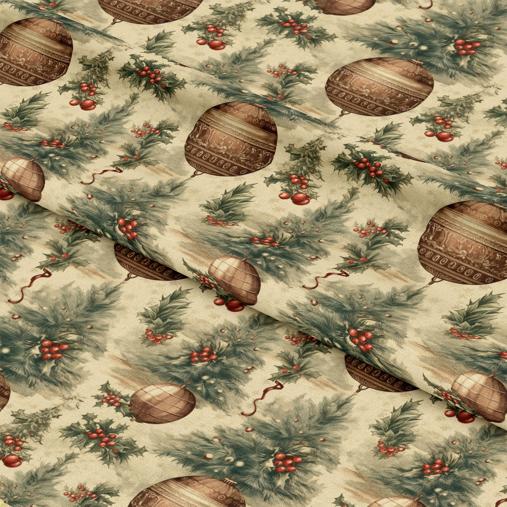 Vintage Christmas Pattern 1 Quilting Cotton Fabric