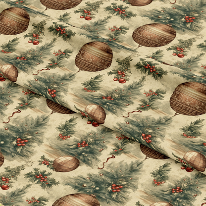 Vintage Christmas Pattern 1 Quilting Cotton Fabric