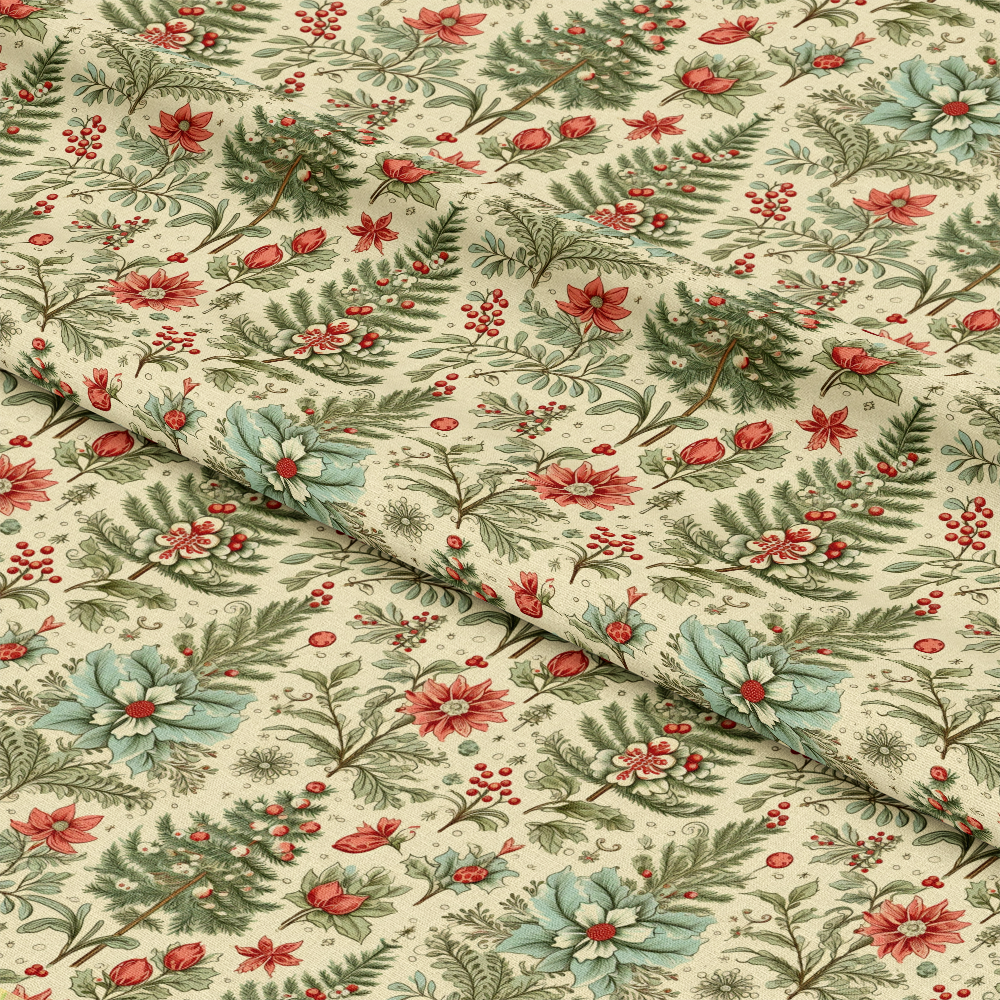Vintage Christmas Pattern 2 Quilting Cotton Fabric