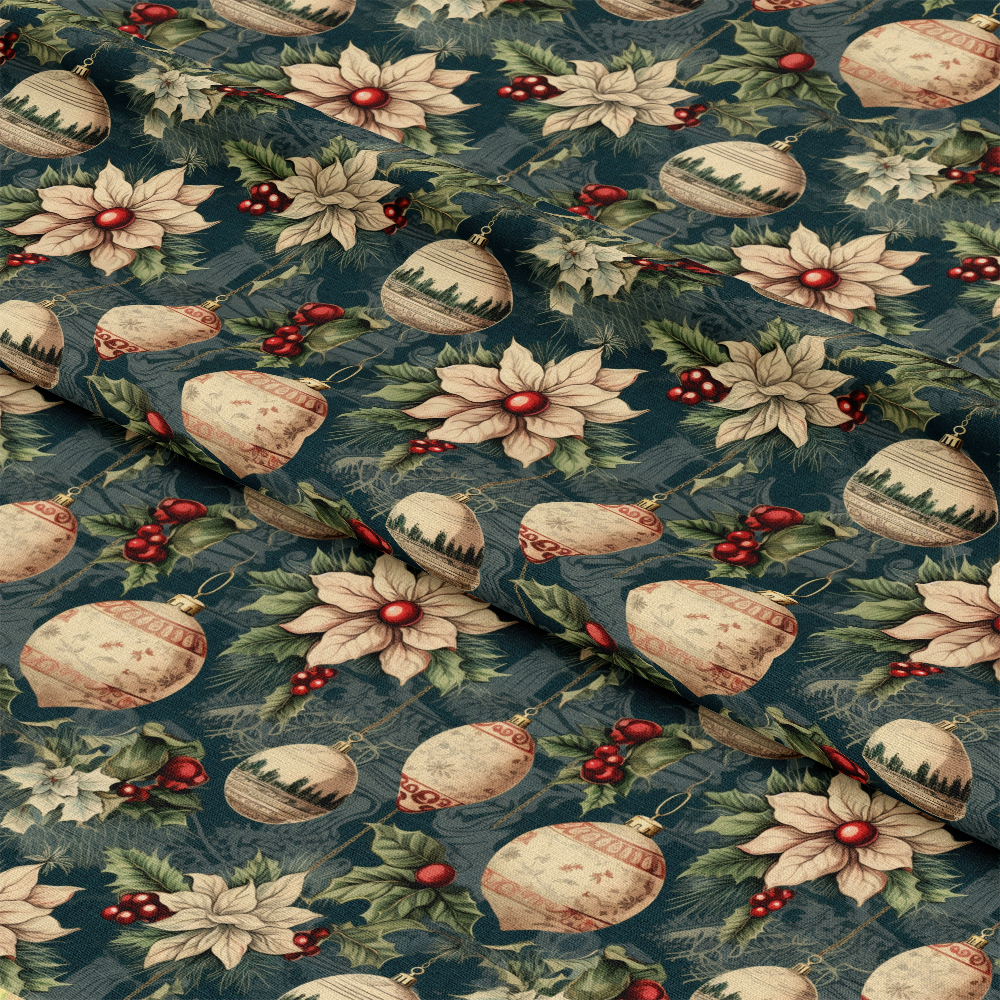 Vintage Christmas Pattern 3 Quilting Cotton Fabric