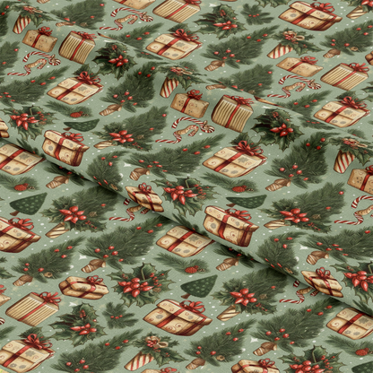 Vintage Christmas Pattern 5 Quilting Cotton Fabric