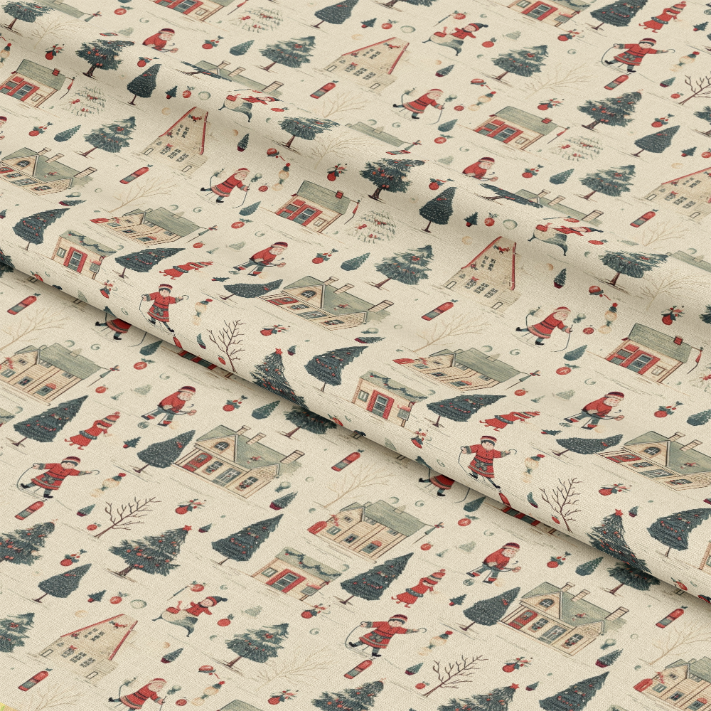 Vintage Christmas Pattern 7 Quilting Cotton Fabric