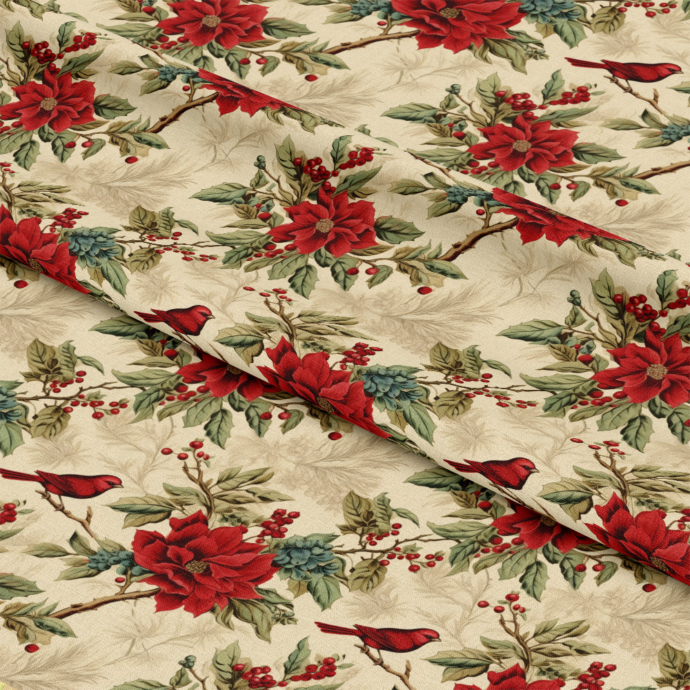 Vintage Christmas Pattern 8 Quilting Cotton Fabric