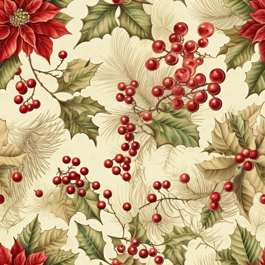 Vintage Christmas Pattern 9 Quilting Cotton Fabric