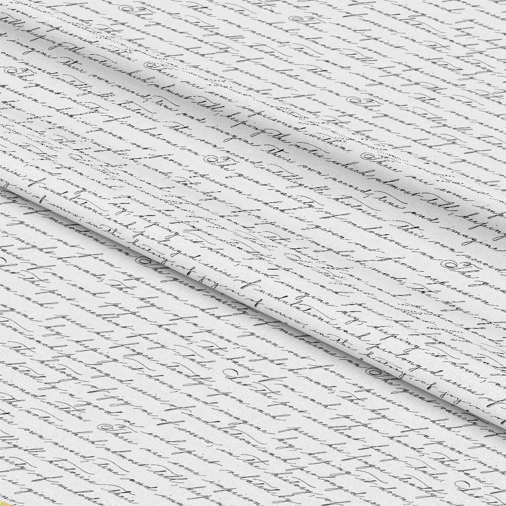 Vintage Handwriting Pattern 10 Quilting Cotton Fabric