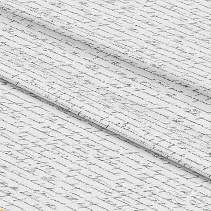 Vintage Handwriting Pattern 10 Quilting Cotton Fabric