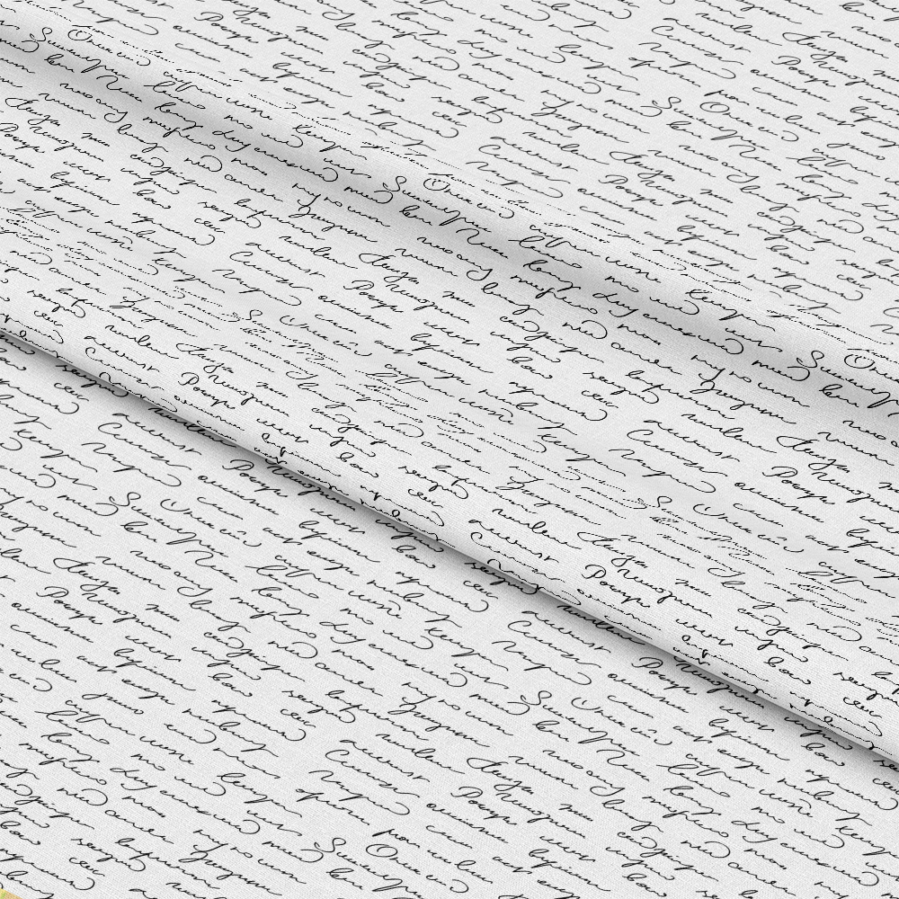 Vintage Handwriting Pattern 12 Quilting Cotton Fabric