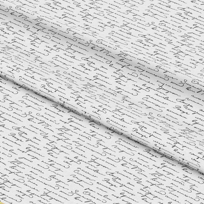 Vintage Handwriting Pattern 12 Quilting Cotton Fabric