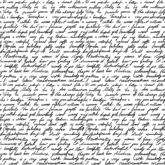 Vintage Handwriting Pattern 15 Quilting Cotton Fabric