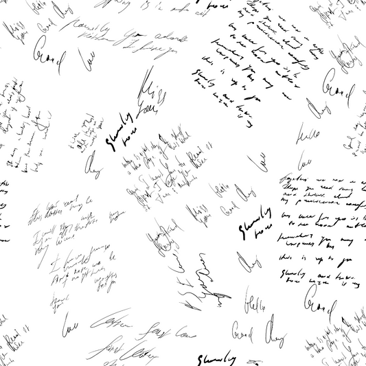 Vintage Handwriting Pattern 3 Quilting Cotton Fabric