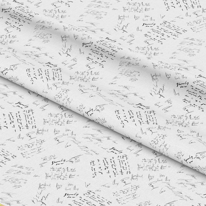 Vintage Handwriting Pattern 3 Quilting Cotton Fabric