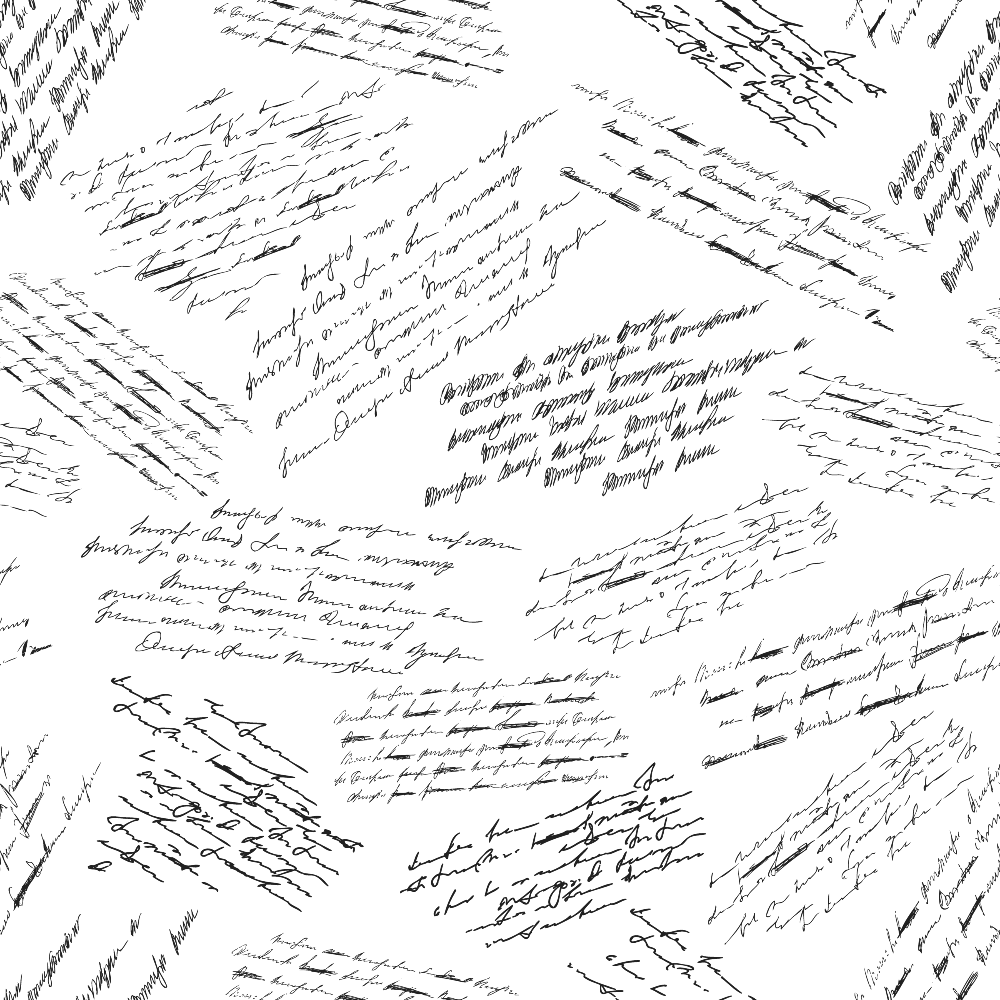 Vintage Handwriting Pattern 5 Quilting Cotton Fabric