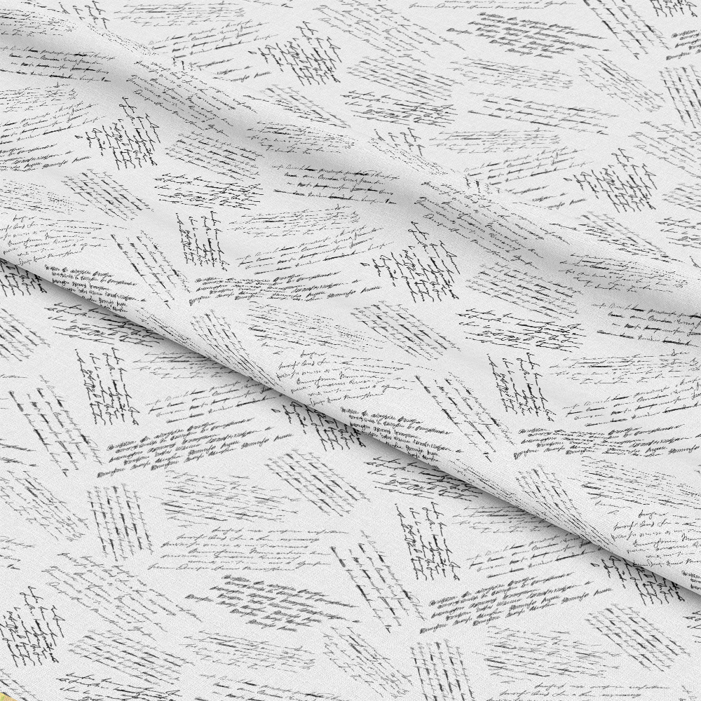 Vintage Handwriting Pattern 5 Quilting Cotton Fabric