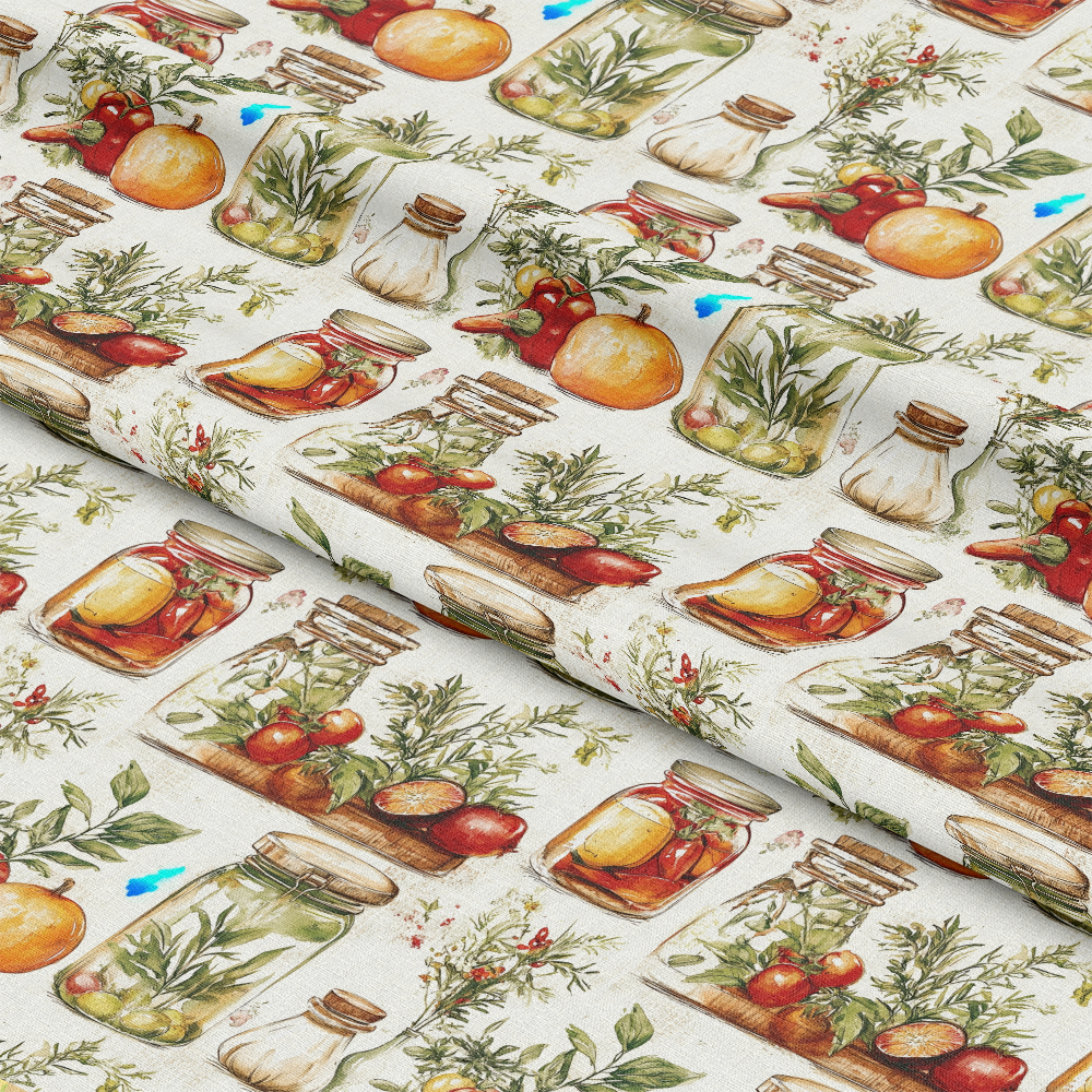 Vintage Kitchen Ingredients Pattern 11 Quilting Cotton Fabric
