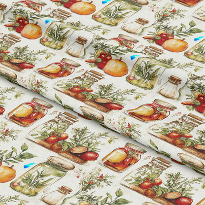 Vintage Kitchen Ingredients Pattern 11 Quilting Cotton Fabric