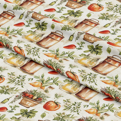 Vintage Kitchen Ingredients Pattern 12 Quilting Cotton Fabric