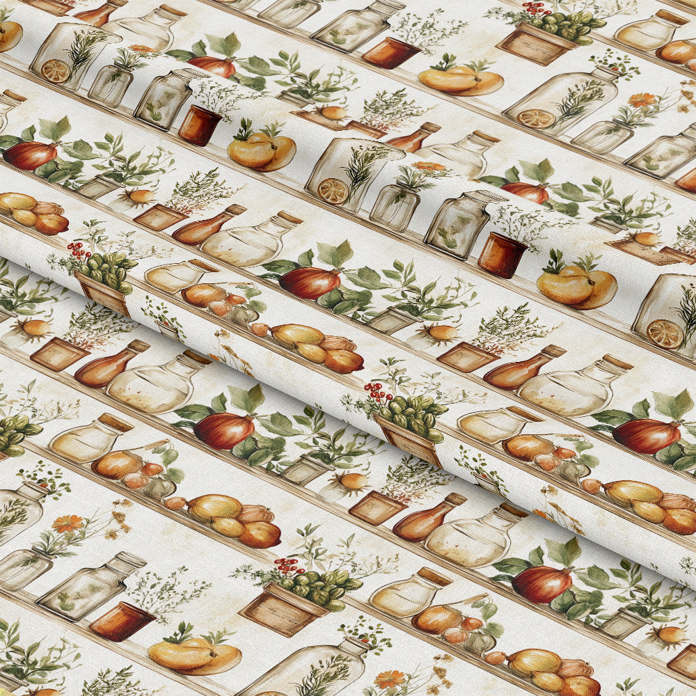 Vintage Kitchen Ingredients Pattern 3 Quilting Cotton Fabric
