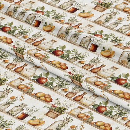 Vintage Kitchen Ingredients Pattern 3 Quilting Cotton Fabric