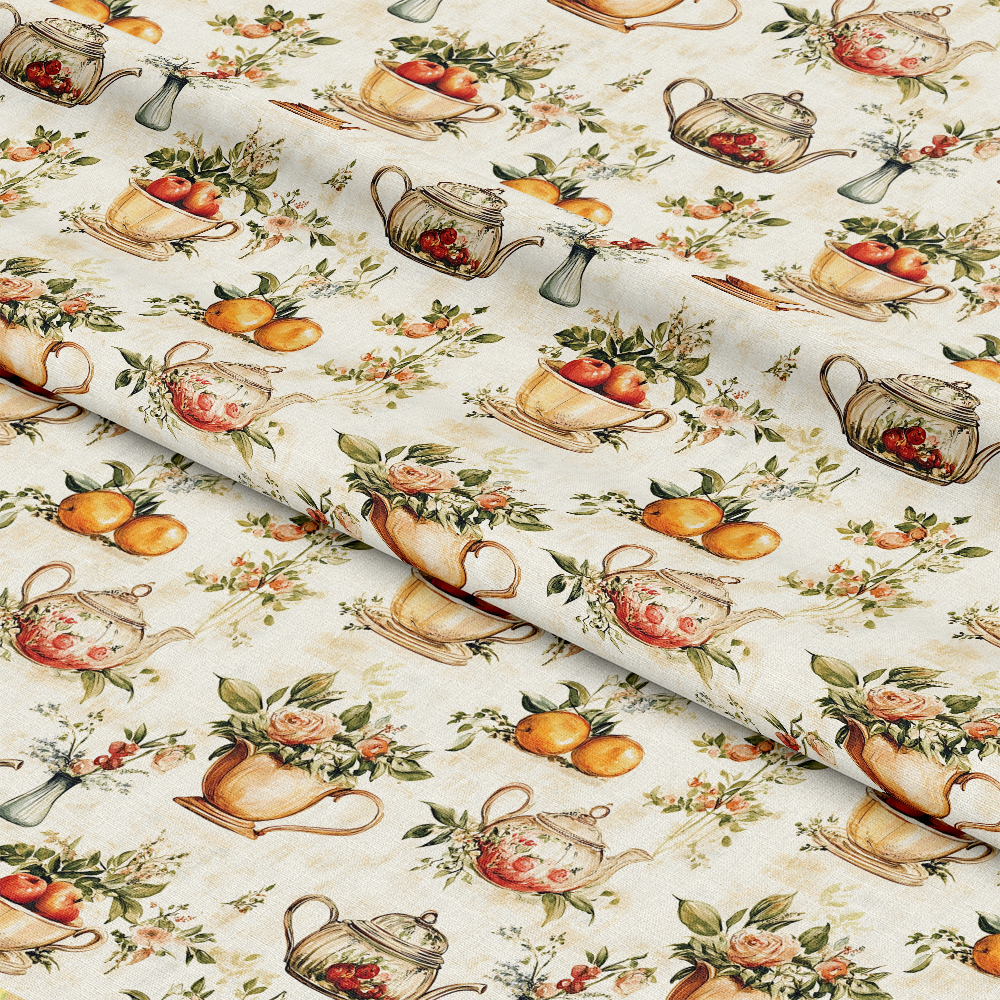 Vintage Kitchen Ingredients Pattern 5 Quilting Cotton Fabric