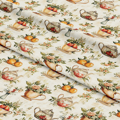 Vintage Kitchen Ingredients Pattern 5 Quilting Cotton Fabric