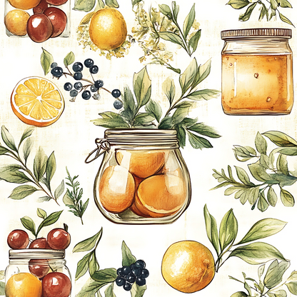 Vintage Kitchen Ingredients Pattern 7 Quilting Cotton Fabric