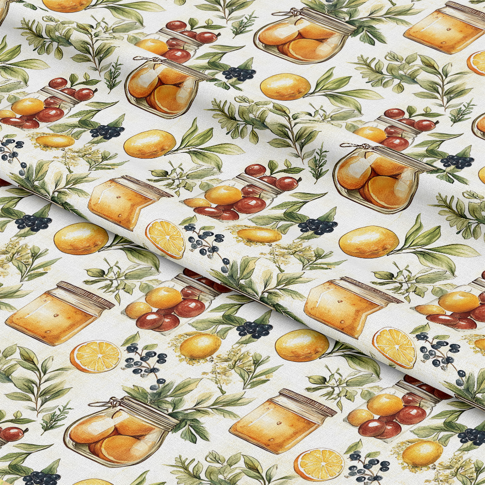 Vintage Kitchen Ingredients Pattern 7 Quilting Cotton Fabric