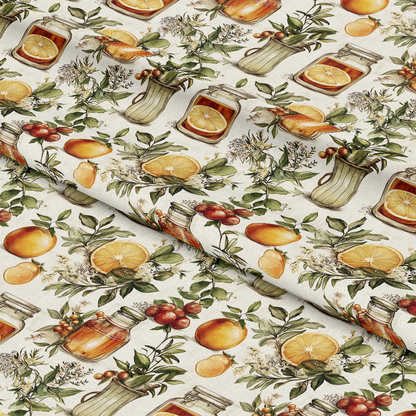 Vintage Kitchen Ingredients Pattern 8 Quilting Cotton Fabric