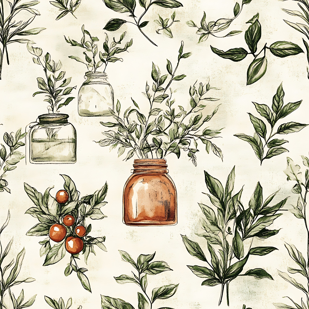 Vintage Kitchen Ingredients Pattern 9 Quilting Cotton Fabric