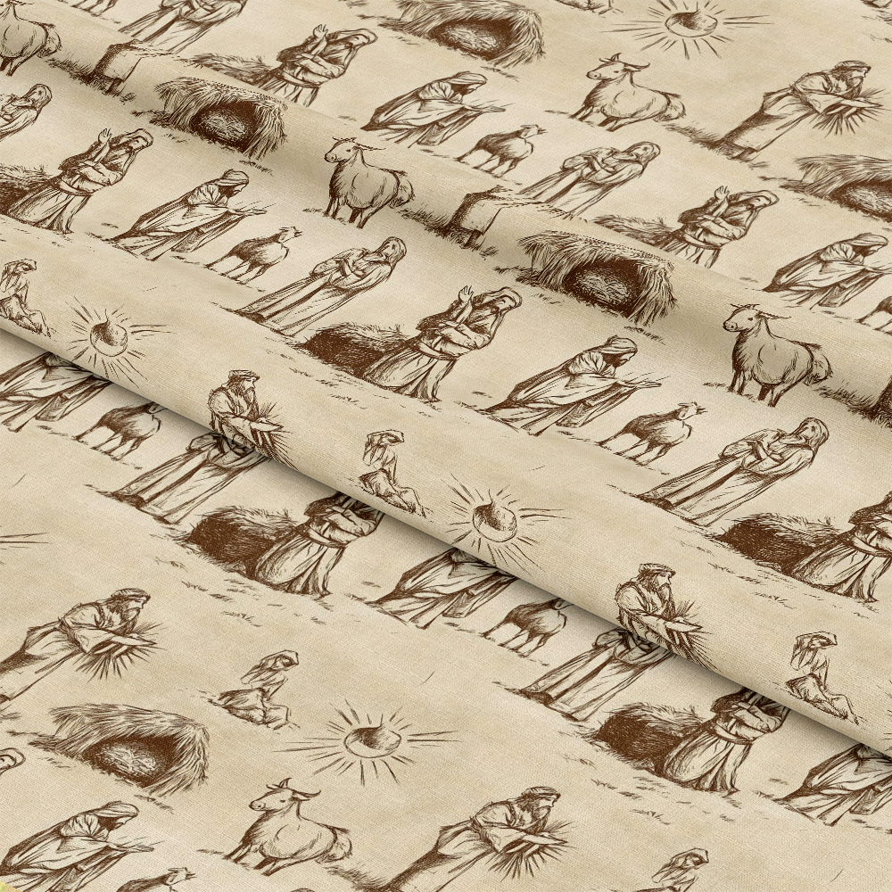Vintage Nativity Scenes Pattern 13 Quilting Cotton Fabric