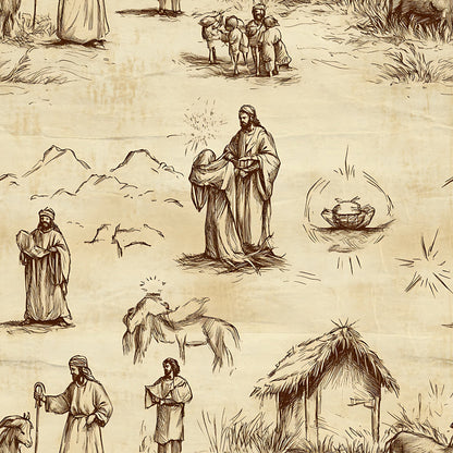 Bethlehem Toile Pattern 17 Minky Fabric