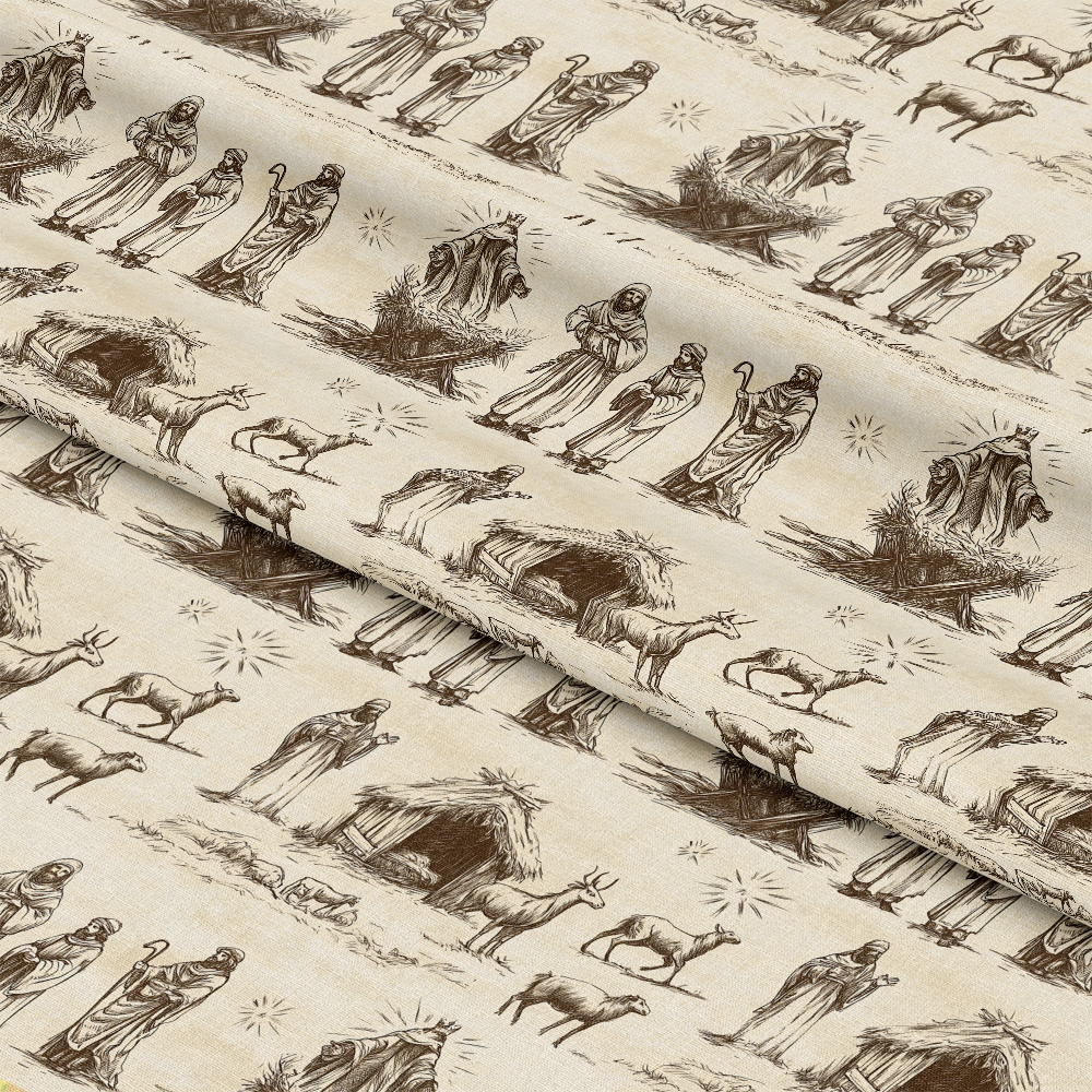 Vintage Nativity Scenes Pattern 18 Quilting Cotton Fabric