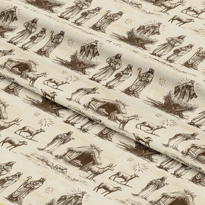 Vintage Nativity Scenes Pattern 18 Quilting Cotton Fabric