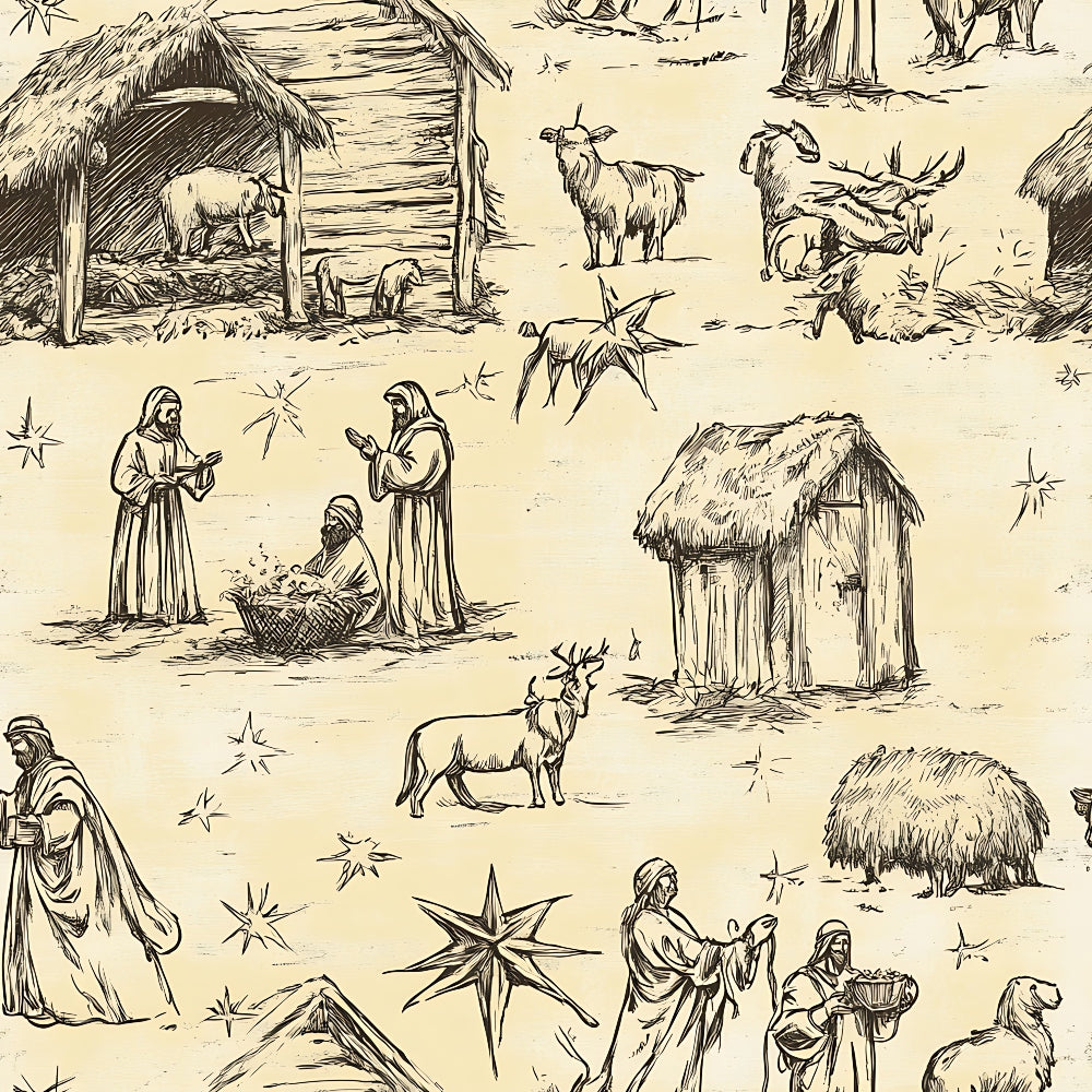 Bethlehem Toile Pattern 19 Minky Fabric
