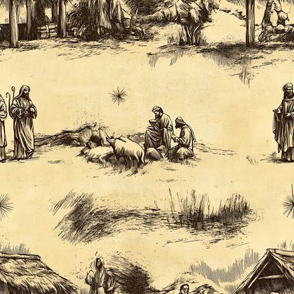 Bethlehem Toile Pattern 2 Minky Fabric