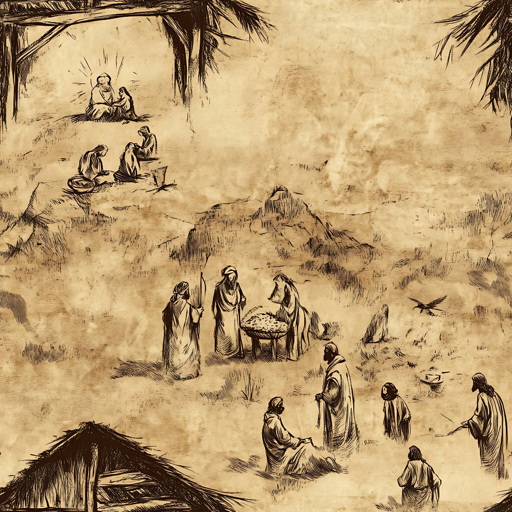 Bethlehem Toile Pattern 7 Minky Fabric