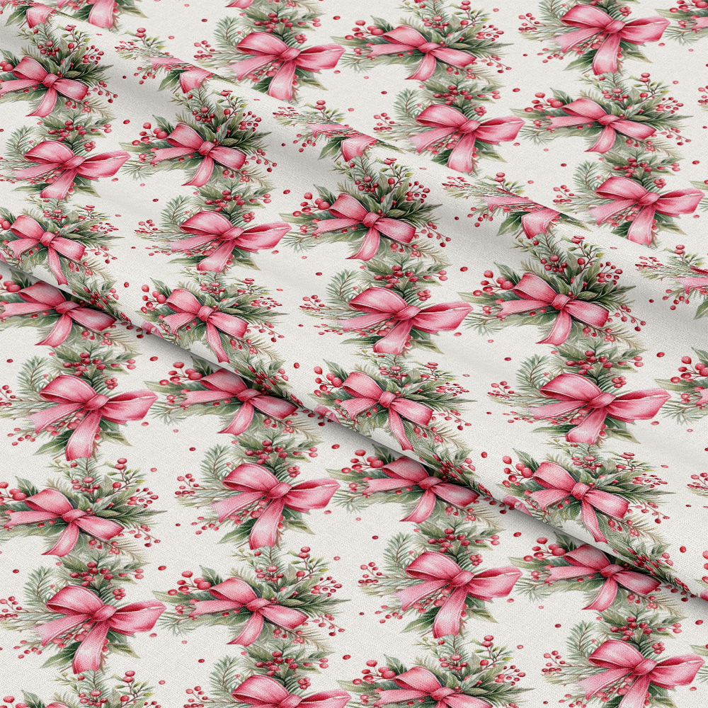 Vintage Pink Christmas Pattern 10 Quilting Cotton Fabric