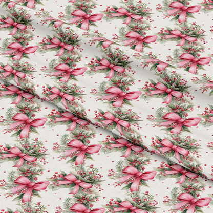 Vintage Pink Christmas Pattern 10 Quilting Cotton Fabric