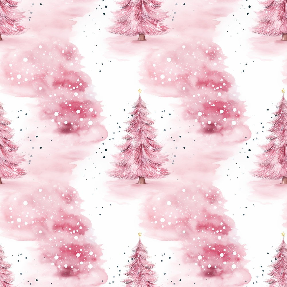 Vintage Pink Christmas Pattern 2 Quilting Cotton Fabric