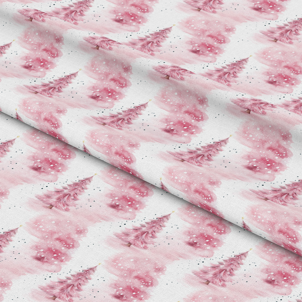 Vintage Pink Christmas Pattern 2 Quilting Cotton Fabric