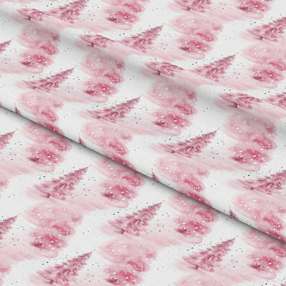 Vintage Pink Christmas Pattern 2 Quilting Cotton Fabric