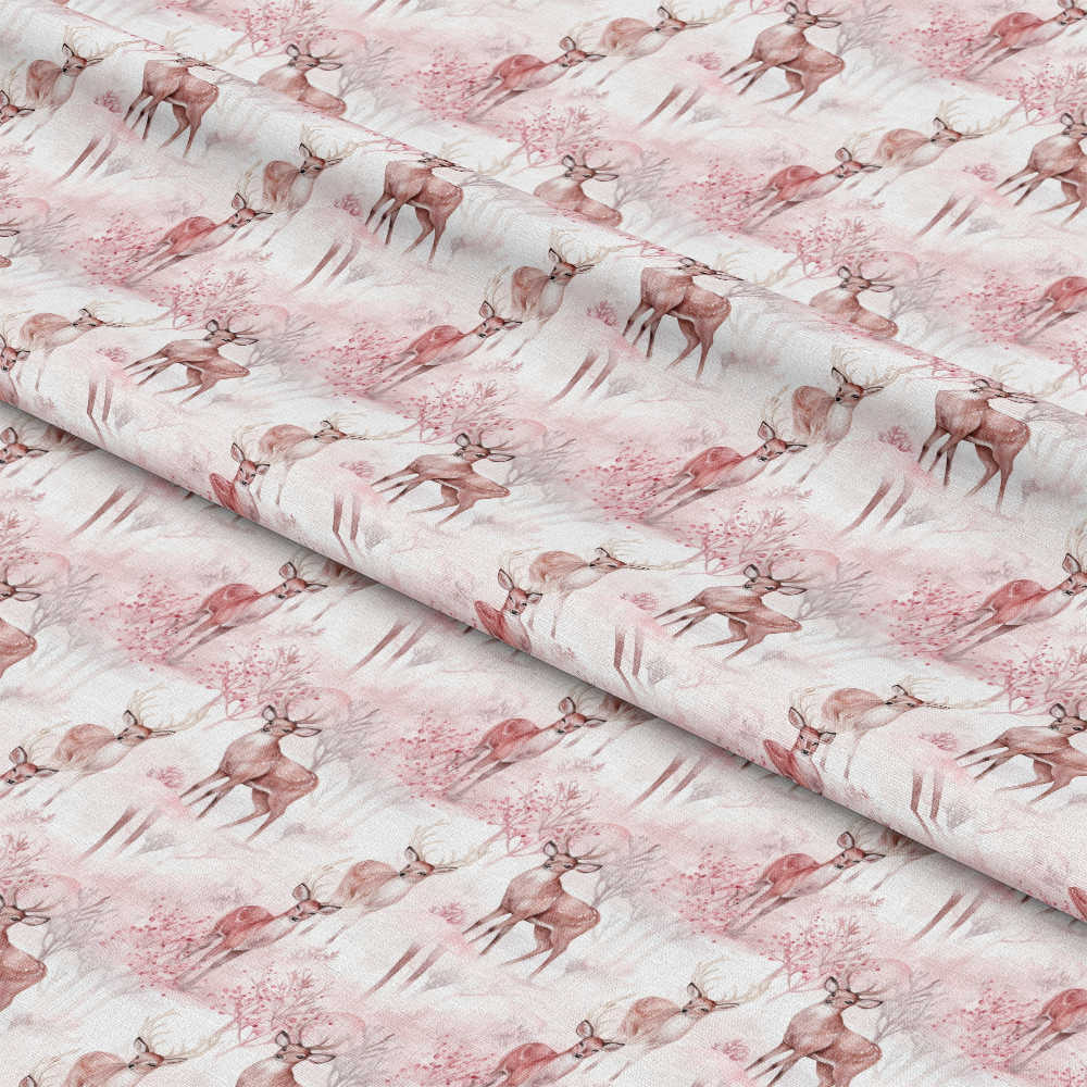 Vintage Pink Christmas Pattern 4 Quilting Cotton Fabric
