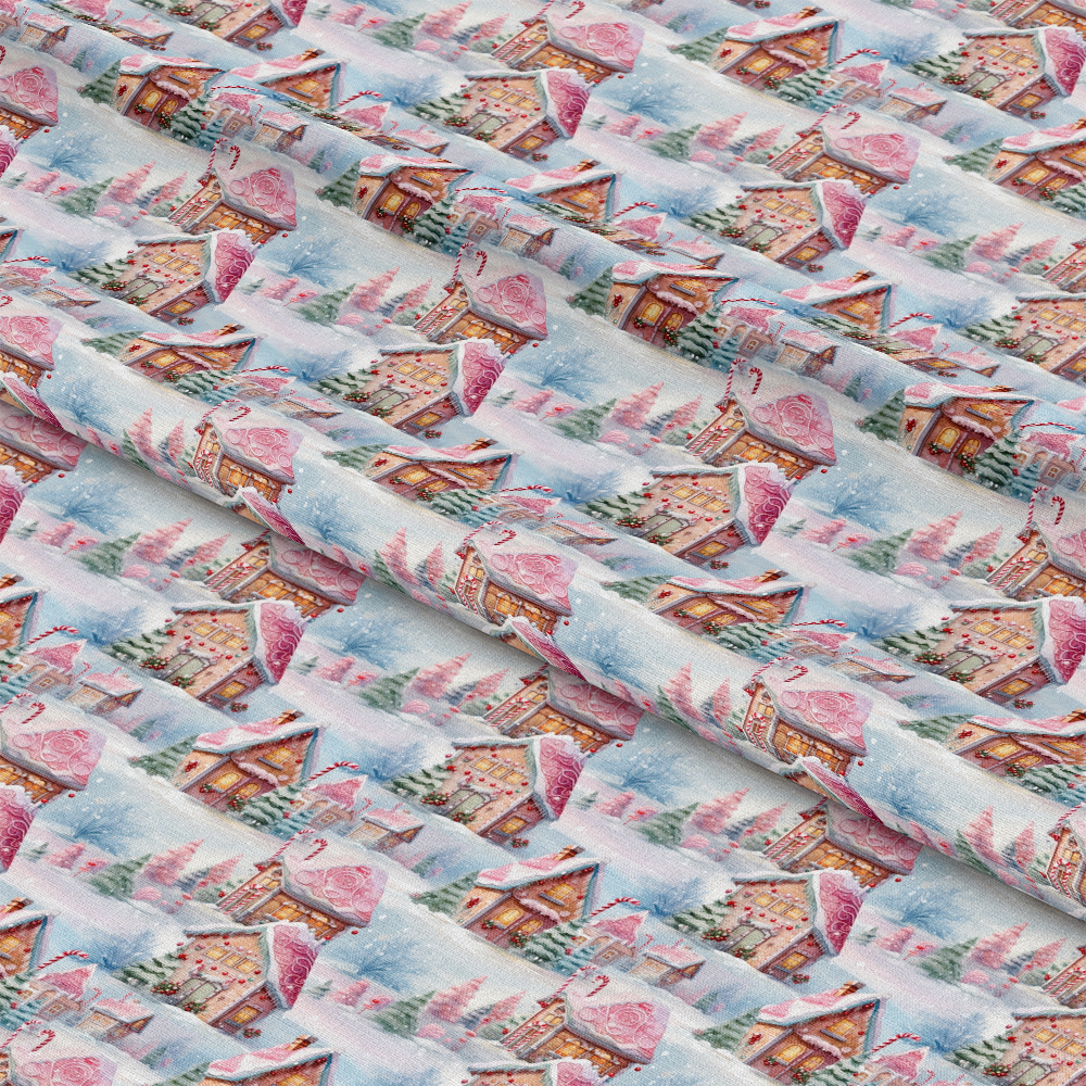 Vintage Pink Christmas Pattern 5 Quilting Cotton Fabric